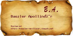 Baszler Apollinár névjegykártya